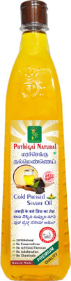 POTHIGAI NATURAL Cold Pressed Gingelly/Sesame Oil (Virgin, Chekku/Ghani) Sesame Oil Plastic Bottle(1 L)