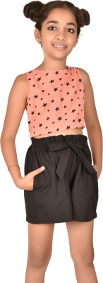 chuppan chupai Girls Casual Top Shorts(Pink)