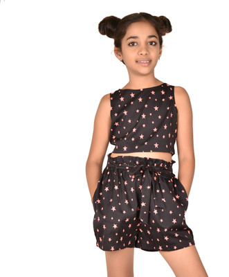 chuppan chupai Girls Casual Top Shorts(Black)