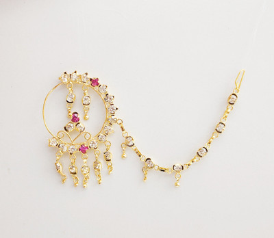 Sherly fashion Cubic Zirconia Gold-plated Plated Brass Nathiya