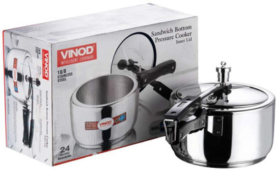 Vinod Cookware 5.5 L Inner Lid Induction Bottom Pressure Cooker(Stainless Steel)