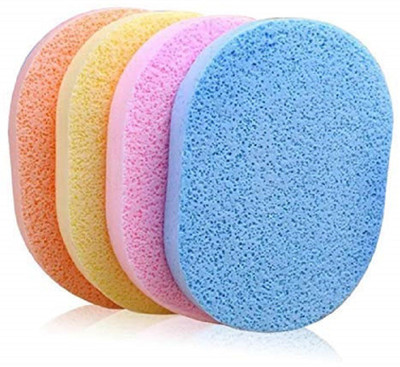 AVEU Face Cleansing Sponge Puff Makeup Washing Pad Deep Cleansing & Exfoliating Facial Sponge - Assorted Color Pack of 4