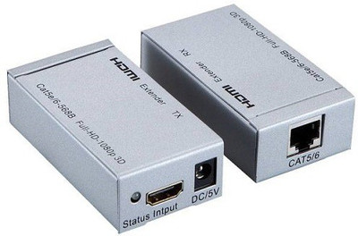 techut HDMI extender 60m over single cat5e/6 cable Media Streaming Device(Silver)