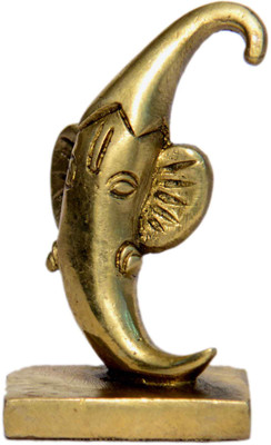 B H A R A T H A A T Brass Lord Ganesh Ganesha Ganapati Idol Statue Murti Showpiece (1.8 x 1 x 2.9 inches) Decorative Showpiece  -  7.36 cm(Brass, Yellow)