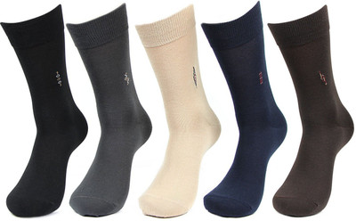 VAPINDIA Men Self Design Mid-Calf/Crew(Pack of 5)