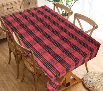CRAZYWEAVES Checkered 4 Seater Table Cover(Red, Cotton)