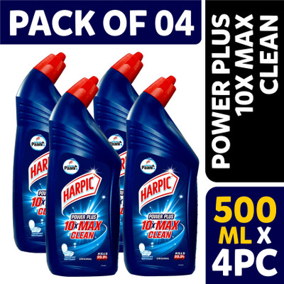 Harpic POWER PLUS 10X MAX CLEAN Original Liquid Toilet Cleaner(4 x 0.5 L)