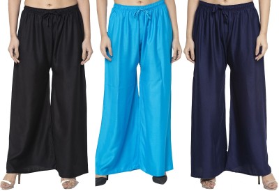 Swastik Stuffs Flared Women Black, Light Blue, Dark Blue Trousers