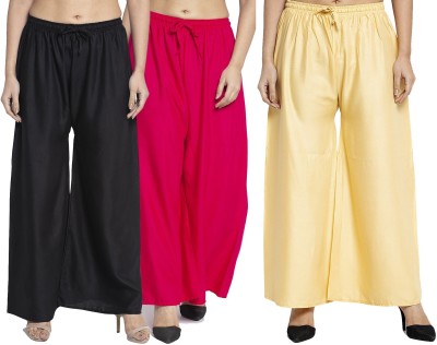 Swastik Stuffs Flared Women Black, Pink, Beige Trousers