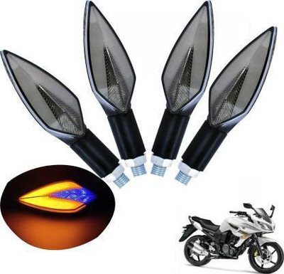 QZ DEVICE Front, Rear LED Indicator Light for Yamaha Fazer, Universal For Bike(Yellow, Blue)