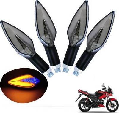 QZ DEVICE Front, Rear LED Indicator Light for Honda CBF Stunner, Universal For Bike(Yellow, Blue)