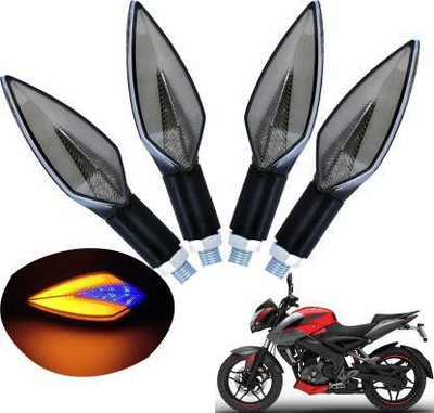 QZ DEVICE Front, Rear LED Indicator Light for Bajaj Pulsar, Universal For Bike(Yellow, Blue)