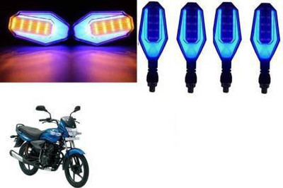 QZ DEVICE Front, Rear LED Indicator Light for Hero Passion Pro, Universal For Bike(Yellow, Blue)