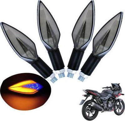 QZ DEVICE Front, Rear LED Indicator Light for Bajaj Pulsar 200NS, Universal For Bike(Yellow, Blue)