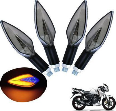 QZ DEVICE Front, Rear LED Indicator Light for TVS Apache, Universal For Bike(Yellow, Blue)