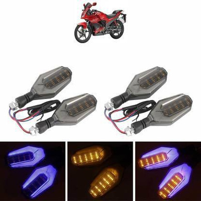 QUIRKY ZONE Front, Rear LED Indicator Light for Hero Karizma, Universal For Bike(Yellow, Blue)