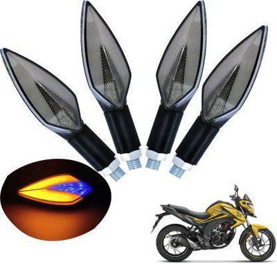 QZ DEVICE Front, Rear LED Indicator Light for Honda CB Hornet 160, Universal For Bike(Yellow, Blue)