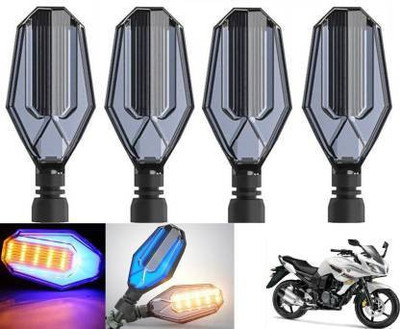 QZ DEVICE Front, Rear LED Indicator Light for Yamaha Fazer, Universal For Bike(Yellow, Blue)
