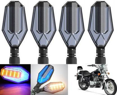 QUIRKY ZONE Front, Rear LED Indicator Light for Bajaj Avenger, Universal For Bike(Yellow, Blue)