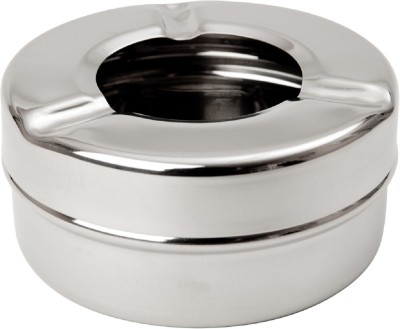 PuthaK Stainless Steel Cigarette Ashtray for Home, Office & car (Pack of 1) Silver Stainless Steel Ashtray(Pack of 1)