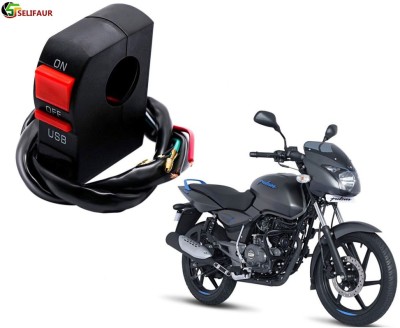 Selifaur B4C17 - Bike Headlight On/Off Switch Button Signal Light Switch with USB Charging Port Applicable Bajaj Pulsar 125 2 A Bike Mobile Charger