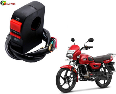Selifaur B4C81 - Bike Headlight On/Off Switch Button Signal Light Switch with USB Charging Port Applicable TVS Radeon 2 A Bike Mobile Charger