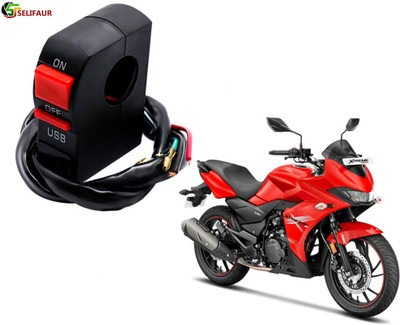 Selifaur B4C48 - Bike Headlight On/Off Switch Button Signal Light Switch with USB Charging Port Applicable Hero Xtreme 200S 2 A Bike Mobile Charger