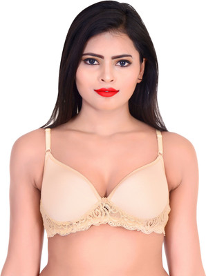 Embibo Women Push-up Lightly Padded Bra(Beige)