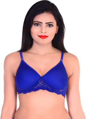Popocracy Women Full Coverage Lightly Padded Bra(Blue)