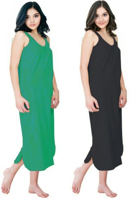 UNIQUE COLLECTONS Women Nighty(Black, Green)