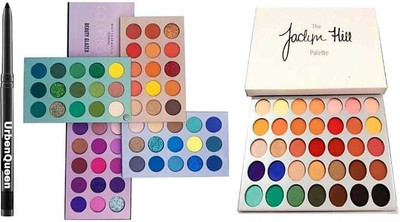 URBEN QUEEN COLOR BOARD EYESHADOW PALETTE 150 g + jacqueline hill eyeshadow palette + kajal for perfect look ( 3 items )(3 Items in the set)