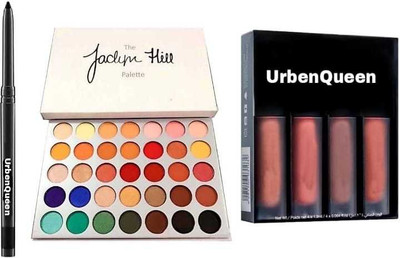 URBEN QUEEN jacqueline hill eyeshadow the Hill Palette 70.5 g + SET OF 4 LIQUID RED EDITION LIQUID LIPSTICK + KAJAL FOR PERFECT LOOK ( 6 ITEMS )(6 Items in the set) URBEN QUEEN jacqueline hill eyeshadow the Hill Palette 70.5 g + SET OF 4 LIQUID RED EDITION LIQUID LIPSTICK + KAJAL FOR PERFECT LOOK ( 6 ITEMS )(6 Items in the set)