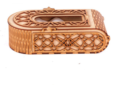 YIXT 1 Compartments Woden Tissue Box(Beige)