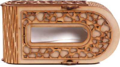 YIXT 1 Compartments Wooden Tissue Box(Beige)