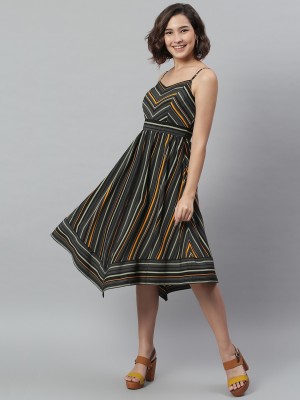 KASSUALLY Women Fit and Flare Multicolor Dress