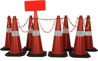 Ladwa 750mm Combo of Impact Resistant Road 8 Traffic Safety Cones + 8 mtr chain + 1 Sign Plate with Reflective Strips Collar For Road Attention. Emergency Sign(Reflective Sign) Ladwa 750mm Combo of Impact Resistant Road 8 Traffic Safety Cones + 8 mtr chain + 1 Sign Plate with Reflective Strips Collar For Road Attention. Emergency Sign(Reflective Sign)