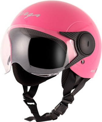 VEGA ATOM HI-UALITY OPEN FACE PINK 580 MM SIZE M Motorsports Helmet(Pink)