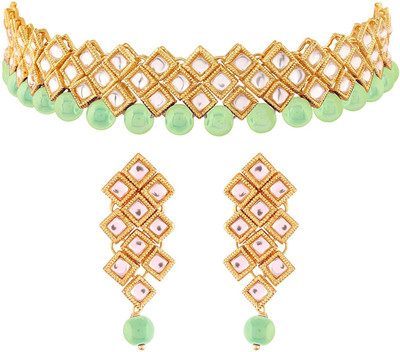 CATALYST Brass Gold-plated Green, Pink Jewellery Set(Pack of 1)