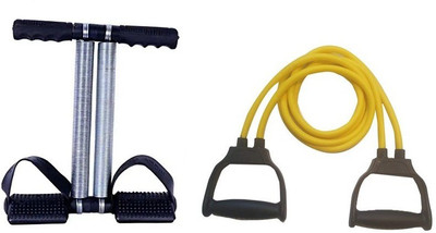 EMERET Double Spring Tummy Trimmer and Double Toning Tube Combo of Fitness Exercise Gym Accessories Abdominal Core & Chest Abs Exercise Equipment Fitness Accessory Kit Kit