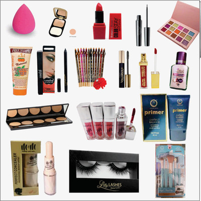 Glow and Go Anishka beauty Cosmetic combo kit of 17 [17 item in the set] (Pack of 17)(Pack of 17)