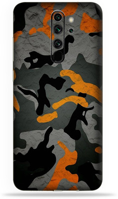 OggyBaba Mi Note 8 pro, Phone Back side Protector and Camera Protector Mobile Skin(Camo-Orange Matte Finish)