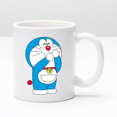 DIGITAL SHOPEE Doraemon Premium Glossy Cute Picture Printed white Ceramic Coffee Mug