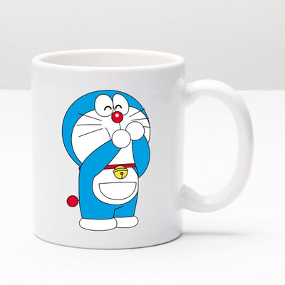DIGITAL SHOPEE Doraemon Premium Glossy Cute Picture Printed white Ceramic Coffee Mug(330 ml)