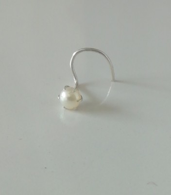 Shree Jewellers Pearl Sterling Silver Plated Sterling Silver Nose Stud