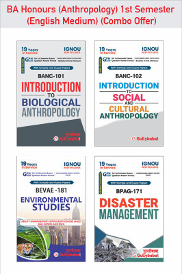 Gullybaba IGNOU B.Sc. (Honours) {Anthropology} BANC-101 BANC-102 BEVAE-181 BPAG-171 In English 1st Semester Combo Of Ignou Help Books With Solved Sample Papers And Important Exam Study Notes(Paperback, Gullybaba Publishing House Pvt. Ltd.)