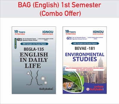 Gullybaba IGNOU BAG BEGLA-135 English In Daily Life & BEVAE-181 Environmental Studies In English 1st Semester Combo Of Ignou Help Books With Solved Sample Papers And Important Exam Study Notes(Paperback, Gullybaba Publishing House Pvt. Ltd.) Gullybaba IGNOU BAG BEGLA-135 English In Daily Life & BEVAE-181 Environmental Studies In English 1st Semester Combo Of Ignou Help Books With Solved Sample Papers And Important Exam Study Notes(Paperback, Gullybaba Publishing House Pvt. Ltd.)