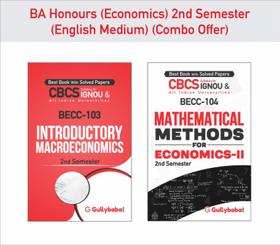 Gullybaba IGNOU BA (Honours) {Economics} BECC-103 Introductory Macroeconomics & BECC-104 Mathematical Methods For Economics-II In English 2nd Semester Combo Of Ignou Help Books With Solved Sample Papers And Important Exam Study Notes(Paperback, Gullybaba Publishing House Pvt. Ltd.)