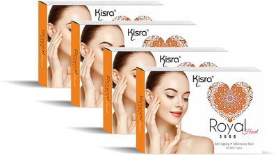 KISRA Royal Heart Anti Aging Skin Moisturiser Soap For All Skin Types(4 x 75 g)