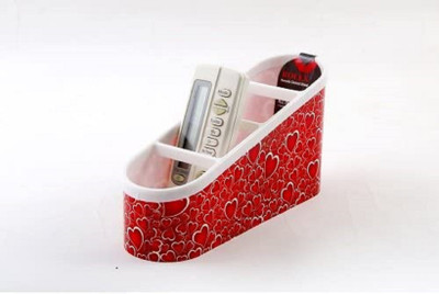 Magnusdeal 4 Compartments Plastic Remote Holder(Red)