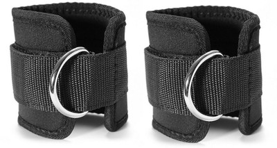 Joyfit Ankle Straps with Pad and D Ring Ankle Support(Black)